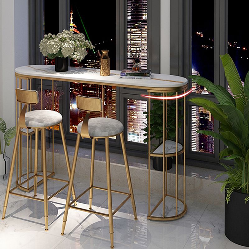 Contemporary Storage Bistro Accent Dining Table Indoor Double Pedestal Patio Bar Table Clearhalo 'Bar Furniture' 'Bar Tables' 'bar_tables' 'furn' 'furn_bar_tables' 'Furniture' 'furniture_bar_tables' 'Kitchen & Dining Furniture' 1200x1200_d8f0d26e-10ab-47f4-ab1f-9c8f615658b7
