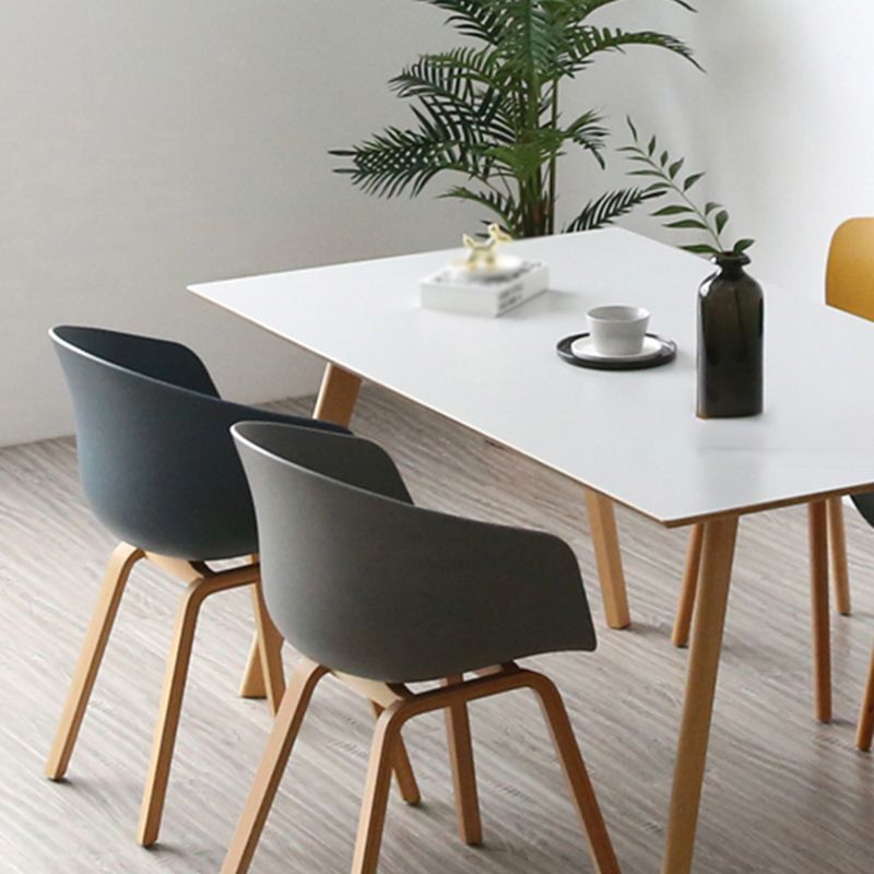 Contemporary Style Plastic Dining Room Chair Kitchen Arm Chair with Wooden Legs Clearhalo ' kitchen&dining_furn' 'Dining Chairs' 'Dining Tables & Seating' 'dining_chair' 'Furniture' 'furniture_dining_chair' 'Kitchen & Dining Furniture' 'kitchen' 1200x1200_d8f1dd69-784f-4ed4-83e7-b8fdf9a50ee7