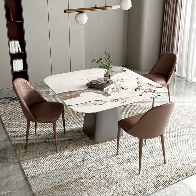 Modern Style Sintered Stone Dining Table Set 1/3/4/5 Pieces Dining Set