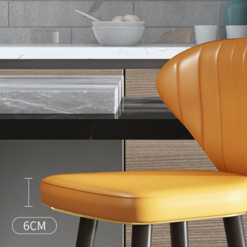 Nordic Glam Style Bar-stool PU Leather Counter Bar Stool with Metal Legs Clearhalo 'Bar Furniture' 'Bar Stools' 'bar_stools' 'furn' 'furn_bar_stools' 'Furniture' 'furniture_bar_stools' 'Kitchen & Dining Furniture' 1200x1200_d8f2f65f-5d5f-455a-be7d-0b6281b12363