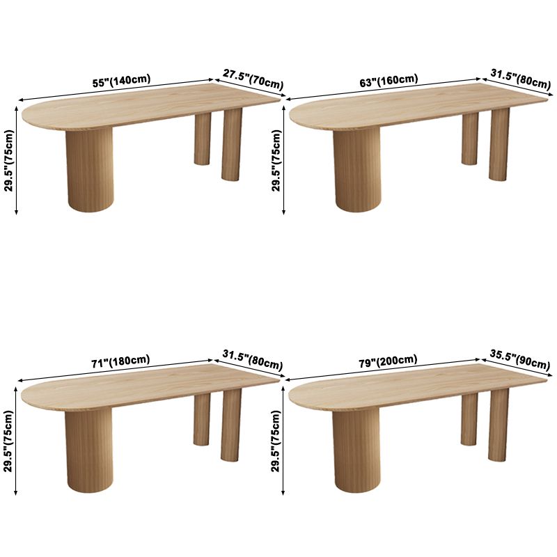 Modern Style Pine Solid Wood Dining Table Double Pedestal Base Freeform Table for Home Clearhalo ' dining_table' 'Dining Tables & Seating' 'Dining Tables' 'furn' 'furn_dining_table' 'Furniture' 'furniture_dining_table' 'Kitchen & Dining Furniture' 'kitchen&dining_furn' 'kitchen' 'kitchen_dining_table' 1200x1200_d8f31beb-b7b8-4240-9ee6-58abf1e694b1