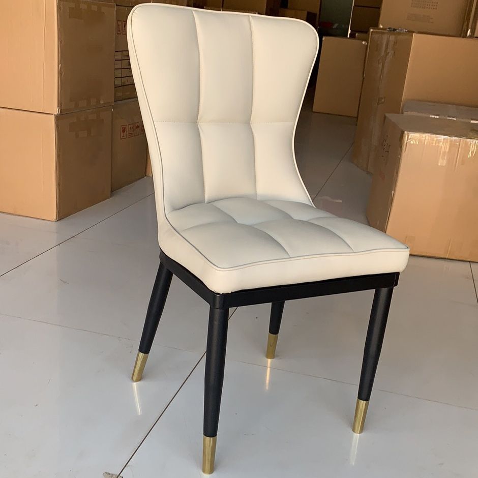 Modern Leather Armless Dining Chairs Upholstered Side Chairs with Metal Legs Clearhalo ' kitchen&dining_furn' 'Dining Chairs' 'Dining Tables & Seating' 'dining_chair' 'furn' 'furn_dining_chair' 'Furniture' 'furniture_dining_chair' 'Kitchen & Dining Furniture' 'kitchen' 1200x1200_d8f55fa9-6214-4aed-b519-55ba2005cbad