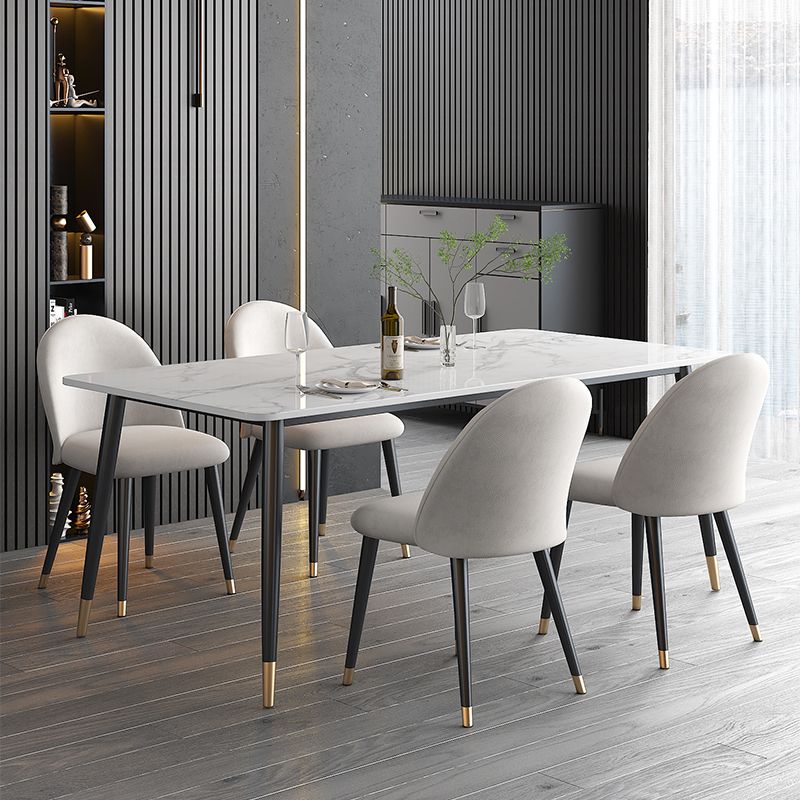 1/4/5 Pieces White Stone Dining Set Modern Solid Back Chair Rectangle Dining Furniture Clearhalo 'Dining Room Sets' 'Dining Tables & Seating' 'dining_room_set' 'furn' 'furn_dining_room_set' 'Furniture' 'furniture_dining_room_set' 'Kitchen & Dining Furniture' 'kitchen&dining_furn' 'kitchen' 1200x1200_d8f5a310-8d65-4702-8f8e-bdc594b50930