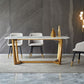 Ensemble de table à manger en marbre 1/2/7 PCS Table à manger rectangulaire avec chaises de bras