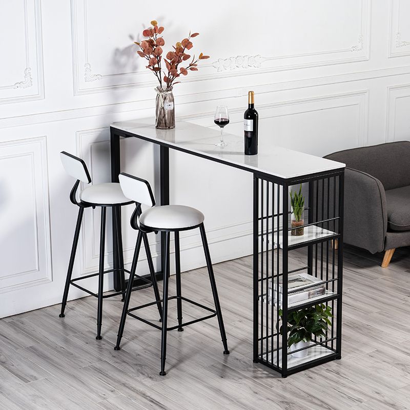 Modern 1/3 Pieces Bar Table Set Rectangle Stone Counter Table with High Stools for Cafe Clearhalo 'Bar Furniture' 'furn' 'furn_home_bar_bar_sets' 'Furniture' 'Home Bars & Bar Sets' 'home_bar_bar_sets' 'Kitchen & Dining Furniture' 1200x1200_d8f7d279-7813-4087-9f0a-9ba42d0a7bd1