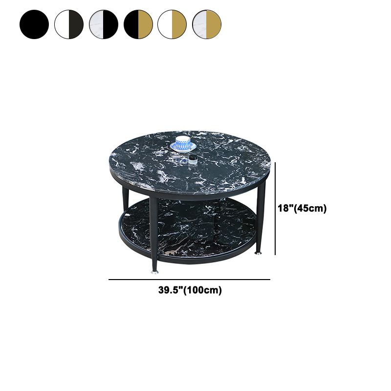 4 Legs 1 Single Coffee Table Modern Marble Round Cocktail Table Clearhalo 'Coffee & Accent Tables' 'Coffee Tables' 'coffee_tables' 'furn' 'furn_coffee_tables' 'Furniture' 'furniture_coffee_tables' 'Living Room Furniture' 1200x1200_d8f7d803-f6db-471e-96d7-9f723980fe91