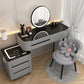 Contemporary Glass Makeup Vanity Desk Bedroom Vanity Dressing Table with Drawer
