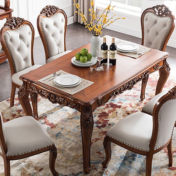 Medieval Modern Rubber Wood Dining Table for Restaurant Rectangle Table with 4 Legs Clearhalo 'Dining Tables & Seating' 'Dining Tables' 'dining_table' 'furn' 'furn_dining_table' 'Furniture' 'Kitchen & Dining Furniture' 1200x1200_d8f9522e-0450-488d-9a10-3e8368a234e2