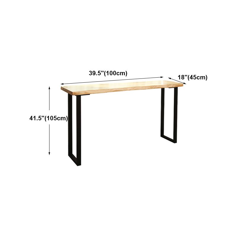 Modern Rectangle Bar Dining Table Wood Sled Bar Height Pub Table with Iron Base Clearhalo 'Bar Furniture' 'Bar Tables' 'bar_tables' 'furn' 'furn_bar_tables' 'Furniture' 'furniture_bar_tables' 'Kitchen & Dining Furniture' 1200x1200_d8fa8481-e292-48cd-b89e-c5189b6e87da