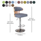 Modern Backrest Liftable Stool Steel Household Bar Stool with Cushion and Pedal Clearhalo 'Bar Furniture' 'Bar Stools' 'bar_stools' 'furn' 'furn_bar_stools' 'furniture_bar_stools' 'Kitchen & Dining Furniture' 'kitchen&dining_furn' 'kitchen' 'kitchen_furn' Furniture' 1200x1200_d8fa9487-8359-440d-876d-63cfe3e18f4a