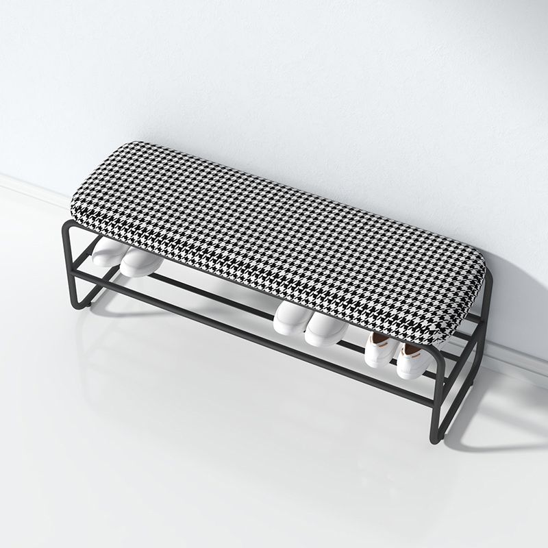 Glam Metal Seating Bench 17.7" H Cushioned Entryway Bench with Legs Clearhalo 'Benches' 'Chairs & Seating' 'furn' 'furn_benches' 'Furniture' 'Living Room Furniture' 1200x1200_d8fab580-7ead-430e-8540-f8c56d08a0bc