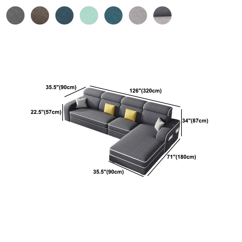 126" Square Arm Sectionals,Living Room Sectional sofa,L-Shape Clearhalo 'furn' 'furn_sectionals' 'Furniture' 'Living Room Furniture' 'Sectionals' 1200x1200_d8fabfa8-b271-4e81-8e7e-a49e05e22117