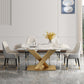 Nordic Glam Style Sintered Stone Rectangle Table Set 1/2/5/7 Pieces Dining Set Clearhalo 'Dining Room Sets' 'Dining Tables & Seating' 'dining_room_set' 'furn' 'furn_dining_room_set' 'Furniture' 'Kitchen & Dining Furniture' 1200x1200_d8fdbaed-3272-459d-85f4-ae23da8d770e
