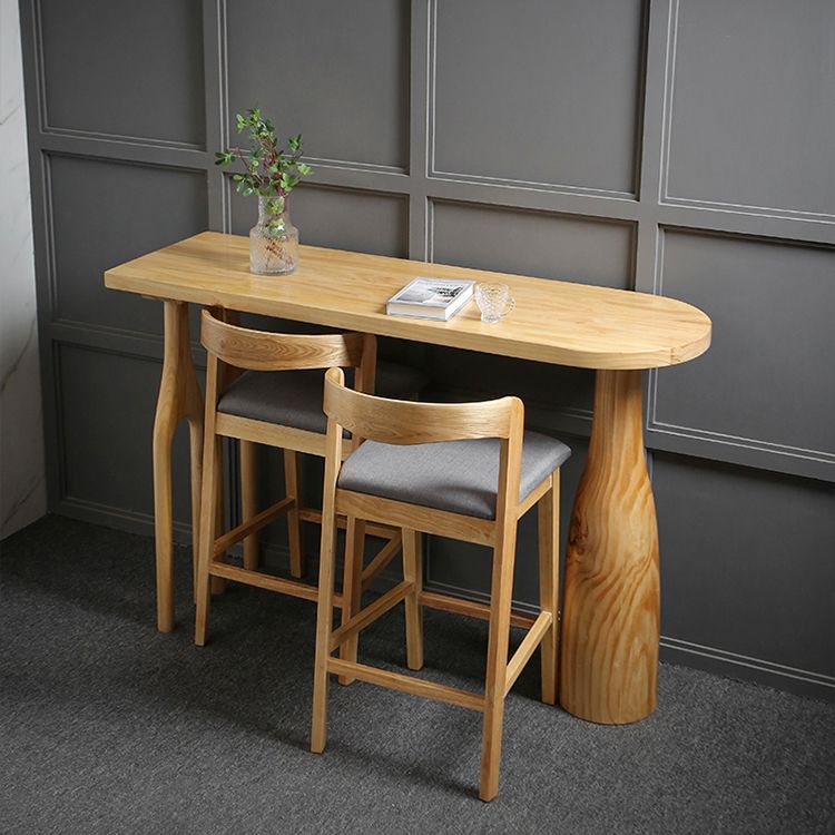 Solid Wood Counter Table with Specialty Table Top Legs Table - 41.3" H Clearhalo 'Bar Furniture' 'Bar Tables' 'bar_tables' 'furn' 'furn_bar_tables' 'Furniture' 'furniture_bar_tables' 'Kitchen & Dining Furniture' 1200x1200_d8fe499f-2547-447c-bd2d-53a5da1ad490