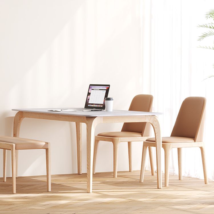 Rectangle Dining Table Sintered Stone Top Dining Table with 4 Legs Clearhalo 'Dining Tables & Seating' 'Dining Tables' 'dining_table' 'furn' 'furn_dining_table' 'Furniture' 'Kitchen & Dining Furniture' 1200x1200_d8fe7f96-ca0d-4a58-baf2-ab0922500e8e