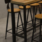 Wood Top Bar-height Table Black Legs and Metal Base Bar Table for Living Room Clearhalo 'Bar Furniture' 'Bar Tables' 'bar_tables' 'furn' 'furn_bar_tables' 'Furniture' 'Kitchen & Dining Furniture' 1200x1200_d8ffb12b-6a24-4359-8fc4-b2943b6aacb5
