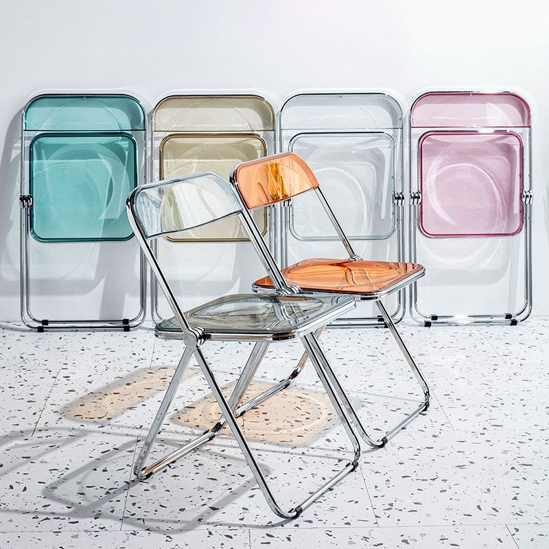 Industrial Style Side Armless Chairs Folding Plastic Open Back Dining Side Chair Clearhalo ' kitchen&dining_furn' 'Dining Chairs' 'Dining Tables & Seating' 'dining_chair' 'furn' 'furn_dining_chair' 'Furniture' 'furniture_dining_chair' 'Kitchen & Dining Furniture' 'kitchen' 1200x1200_d8ffbd90-5a94-47a8-b11d-862676099acc