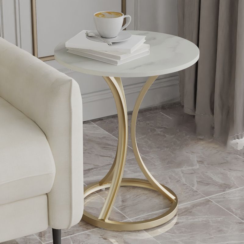 Tavolo da piedistallo moderno tondo in ardesia per soggiorno per soggiorno