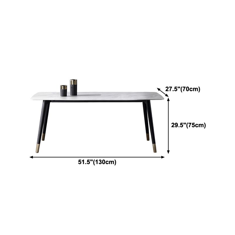 Traditional Luxury Dining Table Rectangle Sintered Stone 4 Legs Dining Table with Black Frame Clearhalo ' dining_table' 'Dining Tables & Seating' 'Dining Tables' 'furn' 'furn_dining_table' 'Furniture' 'furniture_dining_table' 'Kitchen & Dining Furniture' 'kitchen&dining_furn' 'kitchen' 'kitchen_dining_table' 1200x1200_d900eaa1-d60a-484d-9c51-31aca79972df