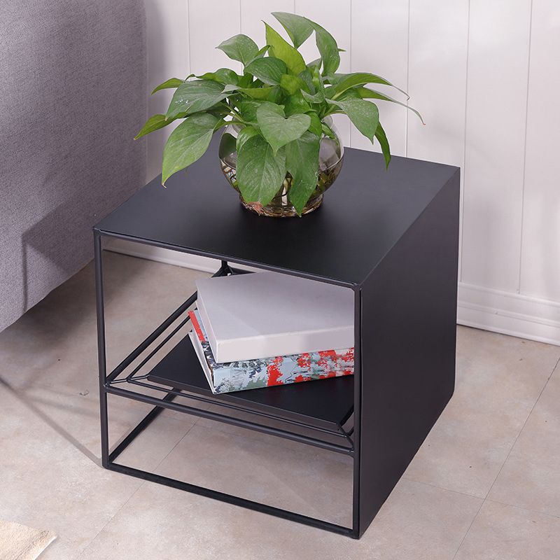 Frame 2 Nesting Square Coffee Table Set Black Iron Cocktail Table with Storage Shelf Clearhalo 'Coffee & Accent Tables' 'Coffee Tables' 'coffee_tables' 'furn' 'furn_coffee_tables' 'Furniture' 'Living Room Furniture' 1200x1200_d9016fd3-b627-4cd6-810b-74a83b1203e0