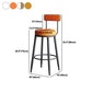 Nordic Style Backrest Counter Stool Iron Cafe Bar Stool with Leather Cushion and Pedal Clearhalo 'Bar Furniture' 'Bar Stools' 'bar_stools' 'furn' 'furn_bar_stools' 'Furniture' 'Kitchen & Dining Furniture' 1200x1200_d9020945-48b5-4feb-af52-e28068d1a5a1