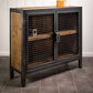 Industrial Accent Cabinet with Distressed Wood Top and Iron Legs Clearhalo 'Cabinets & Chests' 'cabinets_chests' 'furn' 'furn_cabinets_chests' 'Furniture' 'Living Room Furniture' 1200x1200_d9023659-f463-4682-a7eb-32acd292373a