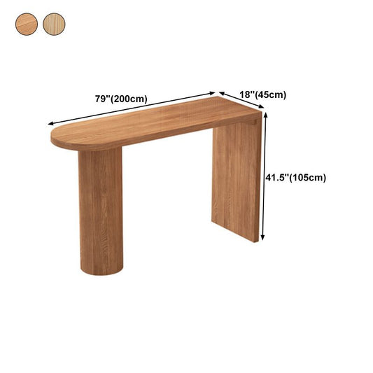 Solid Wood Bar Dining Table Contemporary Bar Table with Sled Base Clearhalo 'Bar Furniture' 'Bar Tables' 'bar_tables' 'furn' 'furn_bar_tables' 'Furniture' 'furniture_bar_tables' 'Kitchen & Dining Furniture' 1200x1200_d902454d-58e9-42f0-82fe-ff69e5e2f8b3