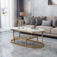 Fram Base Cocktail Table Shelf Included Oval Stone Coffee Table Clearhalo 'Coffee & Accent Tables' 'Coffee Tables' 'coffee_tables' 'furn' 'furn_coffee_tables' 'Furniture' 'Living Room Furniture' 1200x1200_d902b095-3102-4336-a743-033ea9a46d29