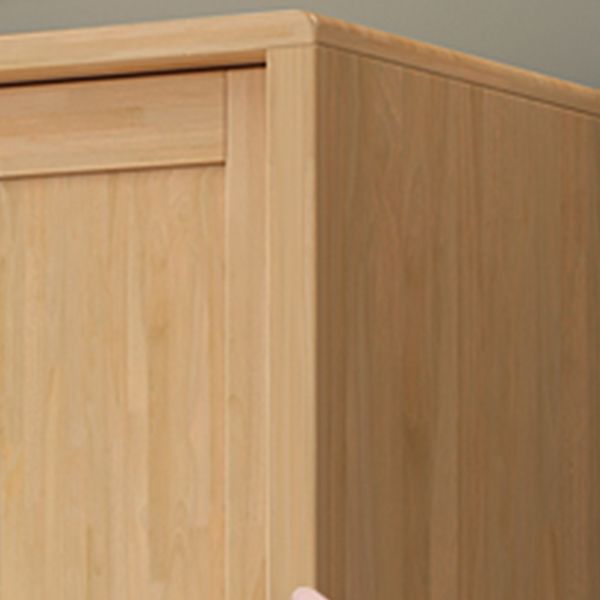 Freestanding Solid Wood Wardrobe Modern Wardrobe Armoire with 2 Doors and 1 Drawer Clearhalo 'Armoires & Wardrobes' 'armoires_wardrobes' 'Bedroom Furniture' 'furn' 'furn_armoires_wardrobes' 'Furniture' 1200x1200_d902c9f6-176b-40a1-8c9d-7e0b1947f3d1