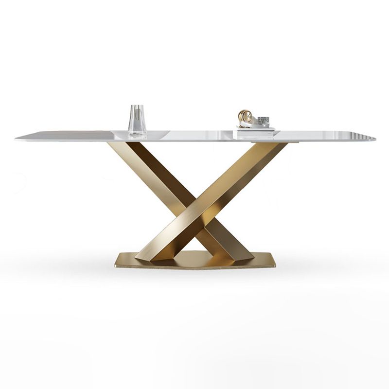Metal Traditional Luxury Rectangle Table White Sintered Stone Table for Dining Room Clearhalo ' dining_table' 'Dining Tables & Seating' 'Dining Tables' 'furn' 'furn_dining_table' 'Furniture' 'furniture_dining_table' 'Kitchen & Dining Furniture' 'kitchen&dining_furn' 'kitchen' 'kitchen_dining_table' 1200x1200_d9035495-5589-43e0-83d9-5a06baf014b9