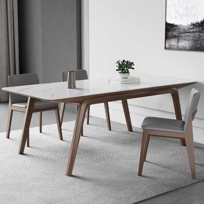 Medieval Modern Sintered Stone Table Rectangle Table with Wooden 4 Legs Clearhalo 'Dining Tables & Seating' 'Dining Tables' 'dining_table' 'furn' 'furn_dining_table' 'Furniture' 'Kitchen & Dining Furniture' 1200x1200_d9044ca6-2760-4f63-91f7-ea9abc7311ea