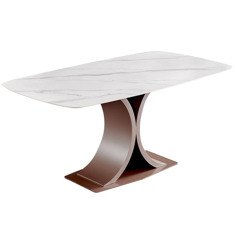 Traditional Luxury Dining Table White Rectangle Sintered Stone Table with Rose Gold Frame Clearhalo ' dining_table' 'Dining Tables & Seating' 'Dining Tables' 'furn' 'furn_dining_table' 'Furniture' 'furniture_dining_table' 'Kitchen & Dining Furniture' 'kitchen&dining_furn' 'kitchen' 'kitchen_dining_table' 1200x1200_d9054aa0-9049-4556-9b0b-5212bfa9f635
