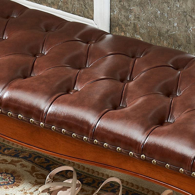 Rectangle 15.7" Wide Entryway Bench Traditional Upholstered Seating Bench with Nailheads Clearhalo 'Benches' 'Chairs & Seating' 'furn' 'furn_benches' 'Furniture' 'Living Room Furniture' 1200x1200_d9089997-3dd0-4c33-bc3d-083eacf39bf8