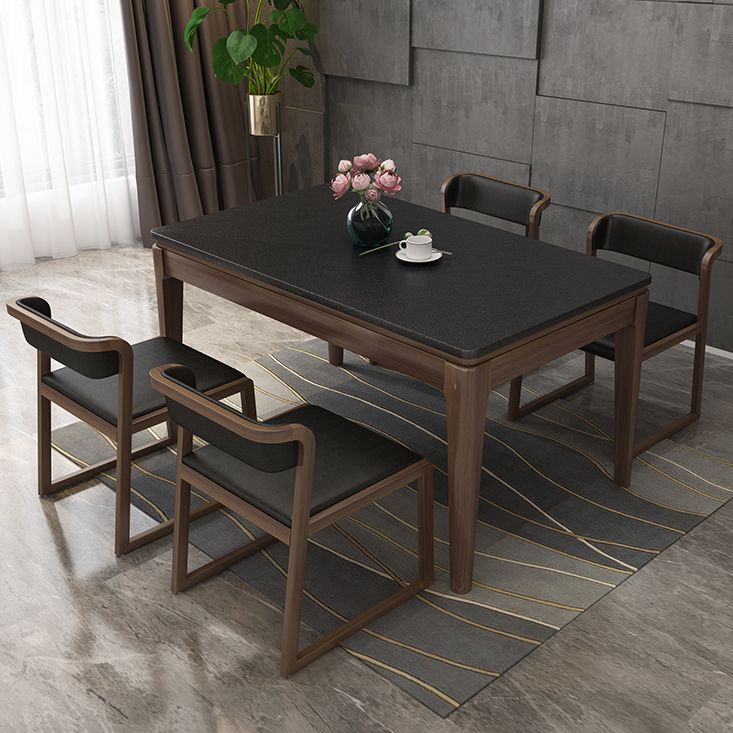 Sintered Stone Dining Table Mid-Century Modern Style 4 Legs Base Table for Dining Room Clearhalo ' dining_table' 'Dining Tables & Seating' 'Dining Tables' 'furn' 'furn_dining_table' 'Furniture' 'furniture_dining_table' 'Kitchen & Dining Furniture' 'kitchen&dining_furn' 'kitchen' 'kitchen_dining_table' 1200x1200_d908b995-63d8-4499-ae78-938b7c587675