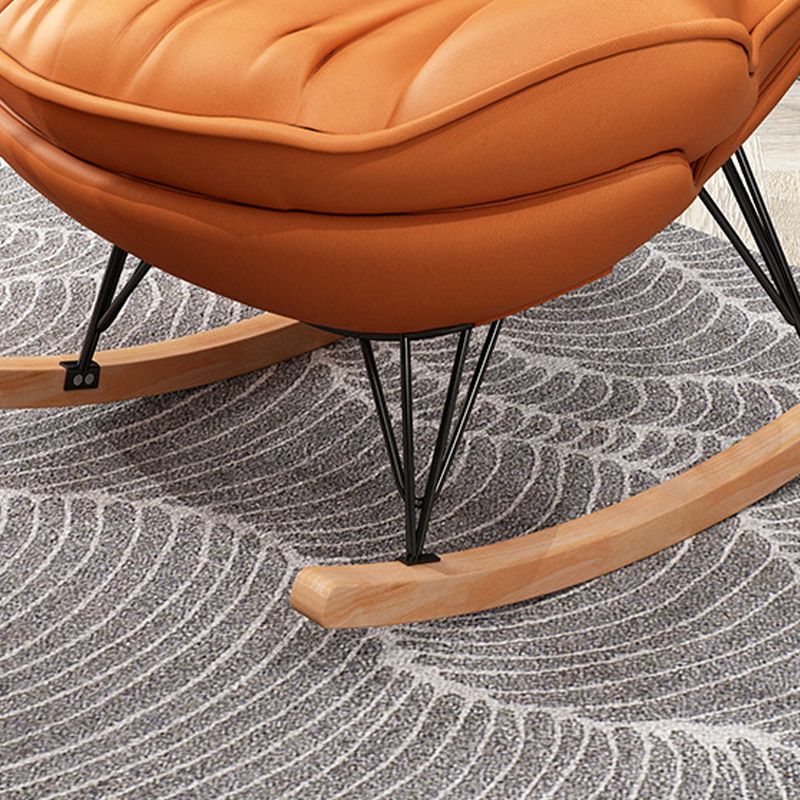 Cojines modernos tapizados con rocker con planeador de piernas oscuras