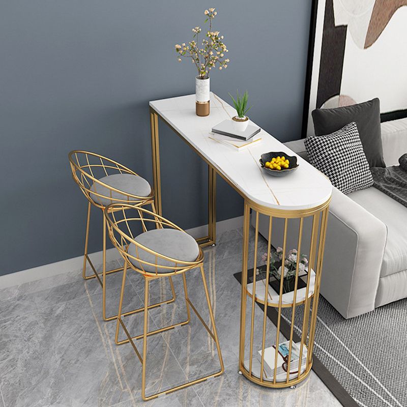 Mesa de comedor moderna de piedra sinterizada con estantes de almacenamiento para cocina y sala de estar
