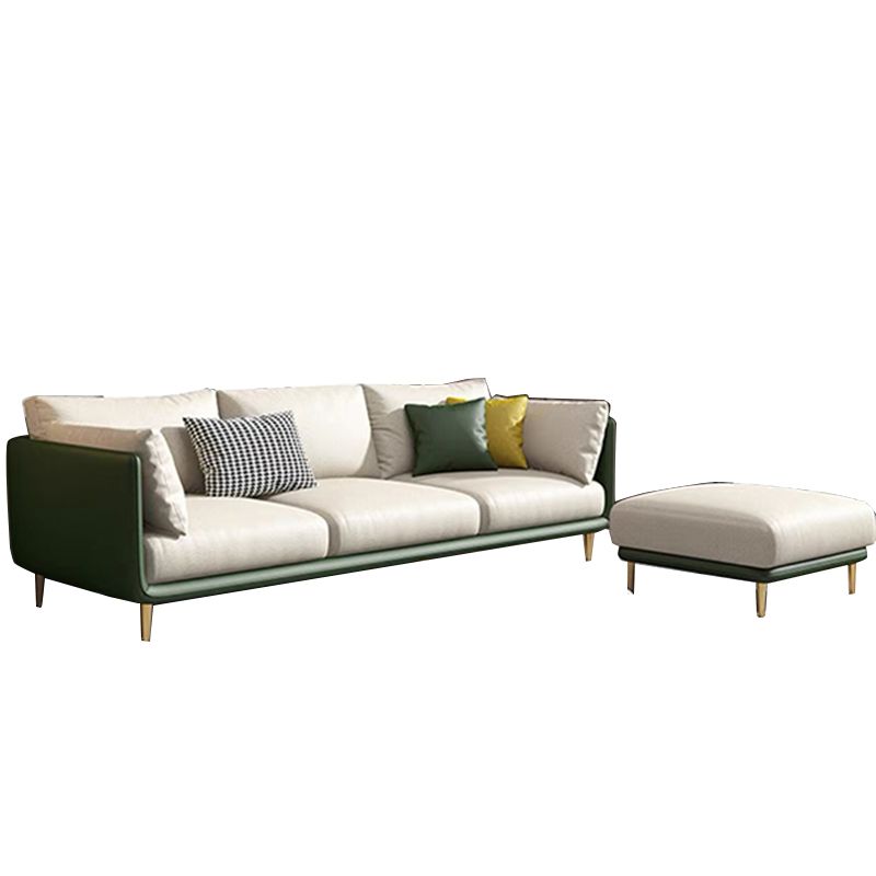 Faux Leather Stain-Resistant Pillowed Back Cushions Sectionals Sofa for Three People Clearhalo 'furn' 'furn_sectionals' 'Furniture' 'furniture_sectionals' 'Living Room Furniture' 'Sectionals' 1200x1200_d90b0aab-1835-462e-bb97-7bae7ee69b45