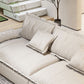 Contemporary Pillow Top Arm Living Room White Pillows Fabric Settee
