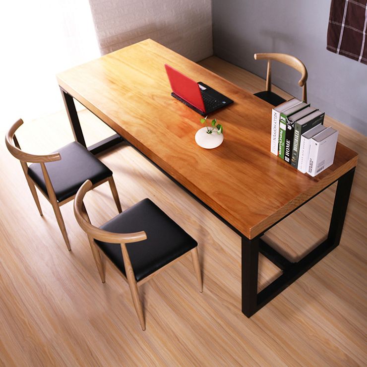 Ensemble de table à manger en bois massif industriel avec bancs 1/3 pièces