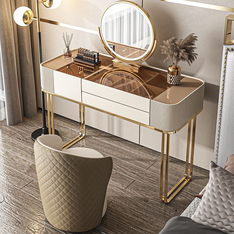 17.72" Wide Vanity Desk with Storage Drawers Glam Glass Dresser Table Clearhalo 'Bedroom Furniture' 'furn' 'furn_makeup_vanities' 'Furniture' 'Makeup Vanities' 'makeup_vanities' 1200x1200_d90bdac7-c4c1-42e6-882b-2323b48c1a7b