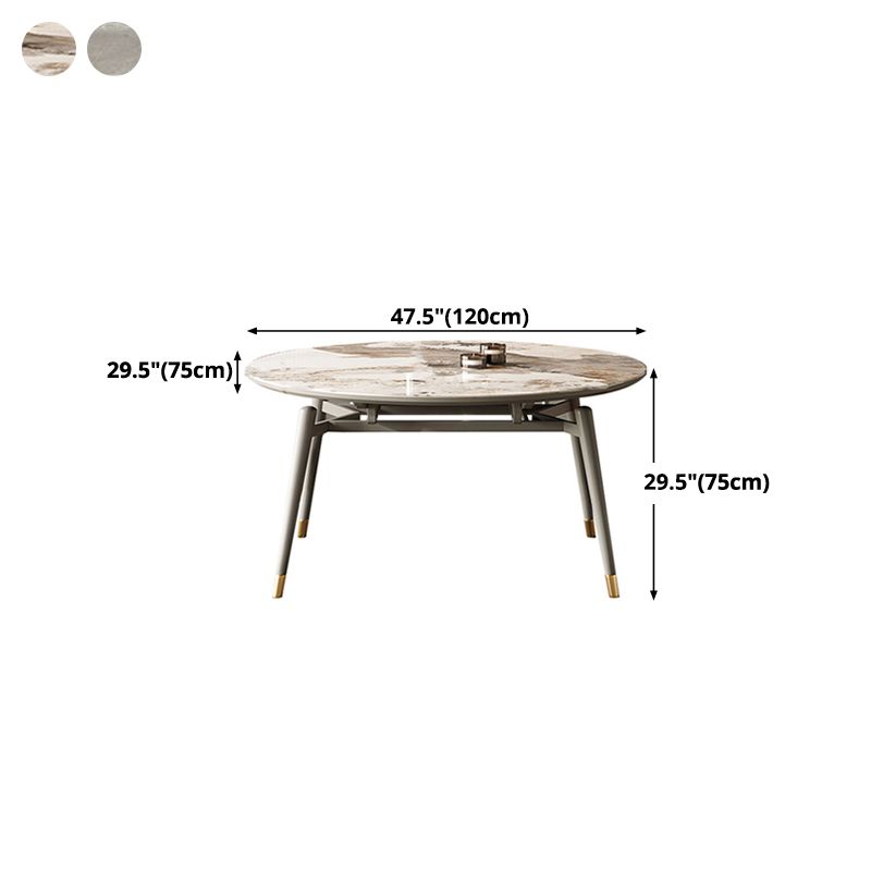 Modern Round Dining Table Stone Top Dining Table with 4 Wood Legs Clearhalo 'Dining Tables & Seating' 'Dining Tables' 'dining_table' 'furn' 'furn_dining_table' 'Furniture' 'furniture_dining_table' 'Kitchen & Dining Furniture' 'kitchen' 'kitchen_dining_table' 1200x1200_d90d2b8f-7e63-4b1c-8421-f4e5e3ba63f8