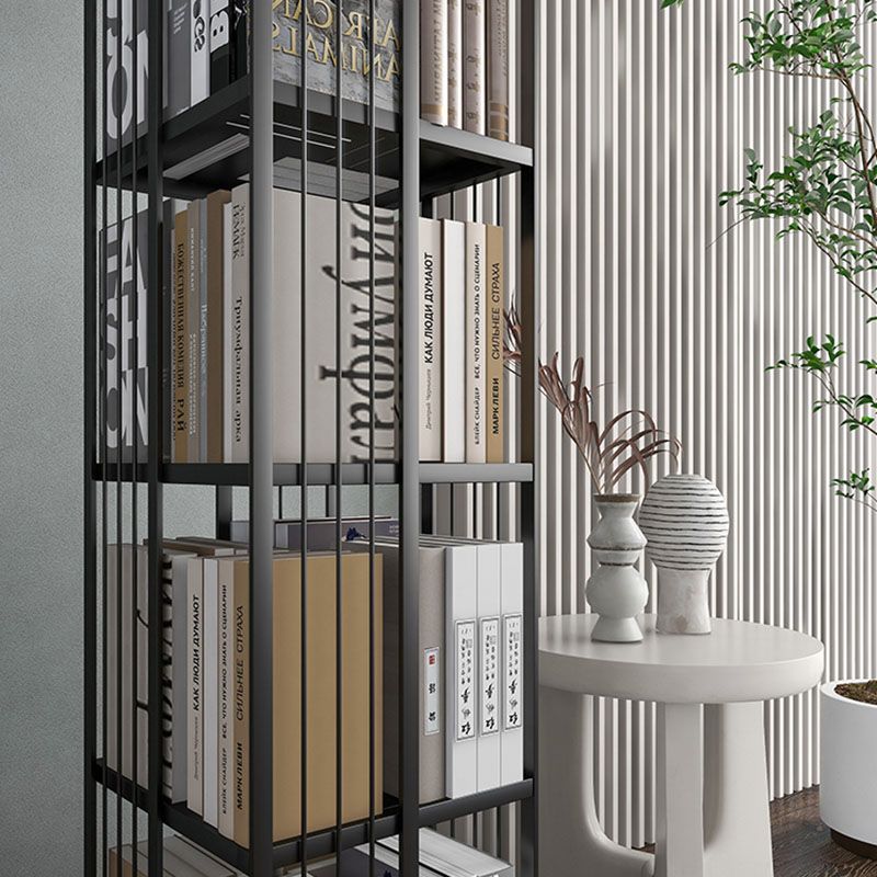 Modern Metal Bookshelf Standard Vertical Bookcase in Burnish Clearhalo 'Bookcases' 'furn' 'furn_bookcases' 'Furniture' 'Office Furniture' 1200x1200_d90ffa38-efa8-445e-ac83-2e3e2e7ff079
