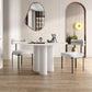 Round Dining Table Stone Top Dining Table with MDF Base for Dining Room Clearhalo 'Dining Tables & Seating' 'Dining Tables' 'dining_table' 'furn' 'furn_dining_table' 'Furniture' 'furniture_dining_table' 'Kitchen & Dining Furniture' 'kitchen' 'kitchen_dining_table' 1200x1200_d910319d-607f-40e3-aba7-f0399828485f