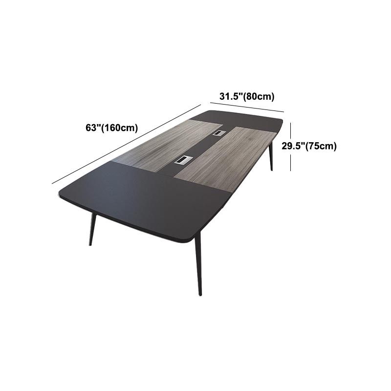 Scrivania industriale di scrittura di rettangolo in legno di gestione dei cavi da ufficio