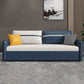 Square Arm Contemporary Convertible Faux Leather Couch Bed with 2 Pillows Clearhalo 'furn' 'furn_sofas' 'Furniture' 'Living Room Furniture' 'Sofa' 'sofas' 1200x1200_d9131fc6-f61c-4893-9d7a-793b8cc6a53e