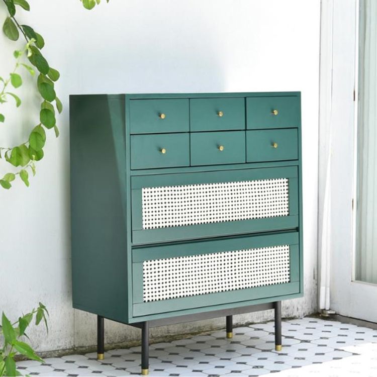 Contemporary Green Accent Chest with 8 Drawers and Straight Legs Clearhalo 'Cabinets & Chests' 'cabinets_chests' 'furn' 'furn_cabinets_chests' 'Furniture' 'Living Room Furniture' 1200x1200_d913c825-a29d-409e-a2e1-8a95b0f5a9ad