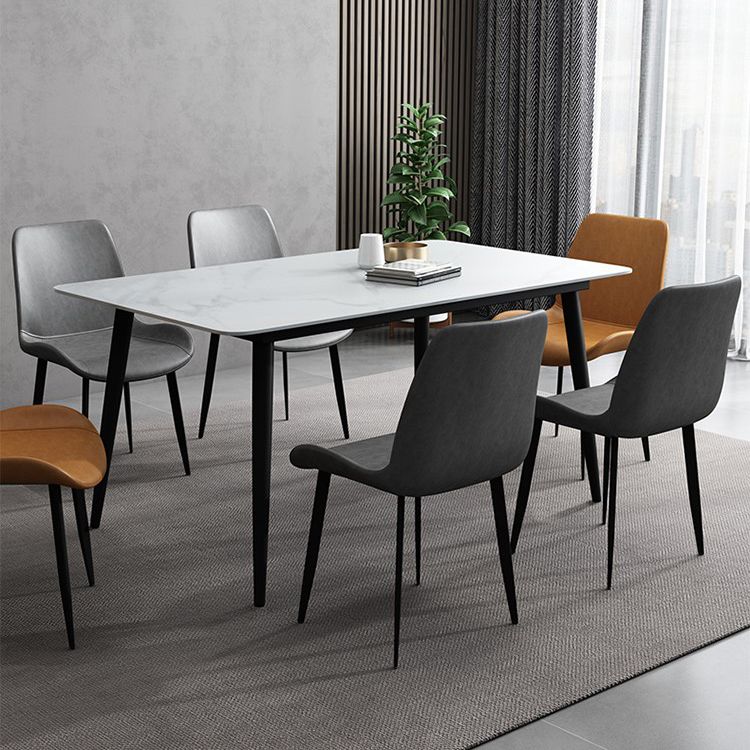 Stone Dining Room Collection Industrial Style Rectangle 4 Legs Dining Table Clearhalo ' dining_table' 'Dining Tables & Seating' 'Dining Tables' 'furn' 'furn_dining_table' 'Furniture' 'furniture_dining_table' 'Kitchen & Dining Furniture' 'kitchen&dining_furn' 'kitchen' 'kitchen_dining_table' 1200x1200_d914ccac-1ac5-4858-afc4-c2082b29a622