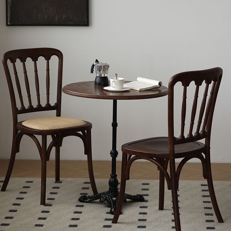 Moderne stijl eetkamerstoel massief houten lat achterzijde stoel voor eetkamer