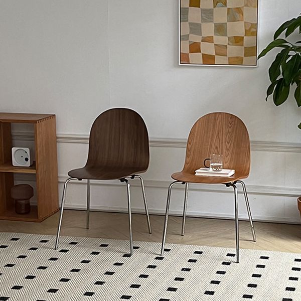 Silla de acento de comedor de madera maciza sillas de comedor lateral contemporáneas