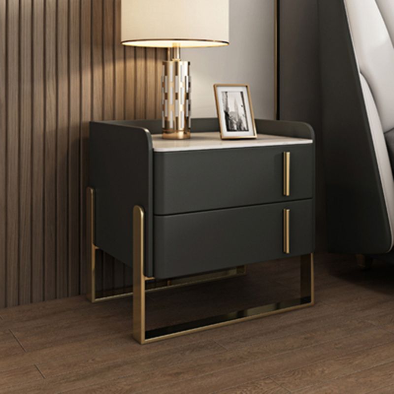 Modern Stone Top Night Stand de 19.68 "Alto 2 - Cajón Nightsand